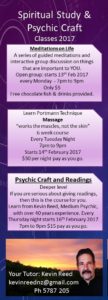 Read more about the article Exciting Spiritual/Psychic/Healing classes starting February