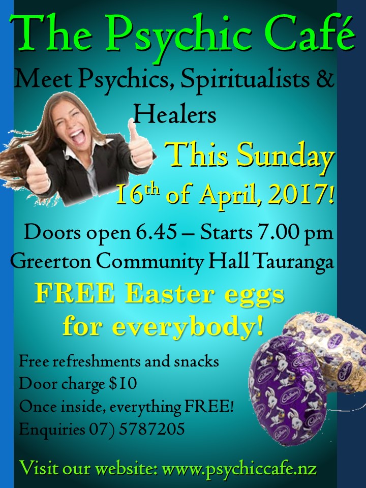Read more about the article Easter Eggs for Everyone Psychic Cafe this Sunday
