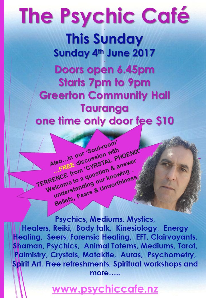 Read more about the article Psychic Cafe this Sunday – 4th June 2017 yay yyyayy!!!!