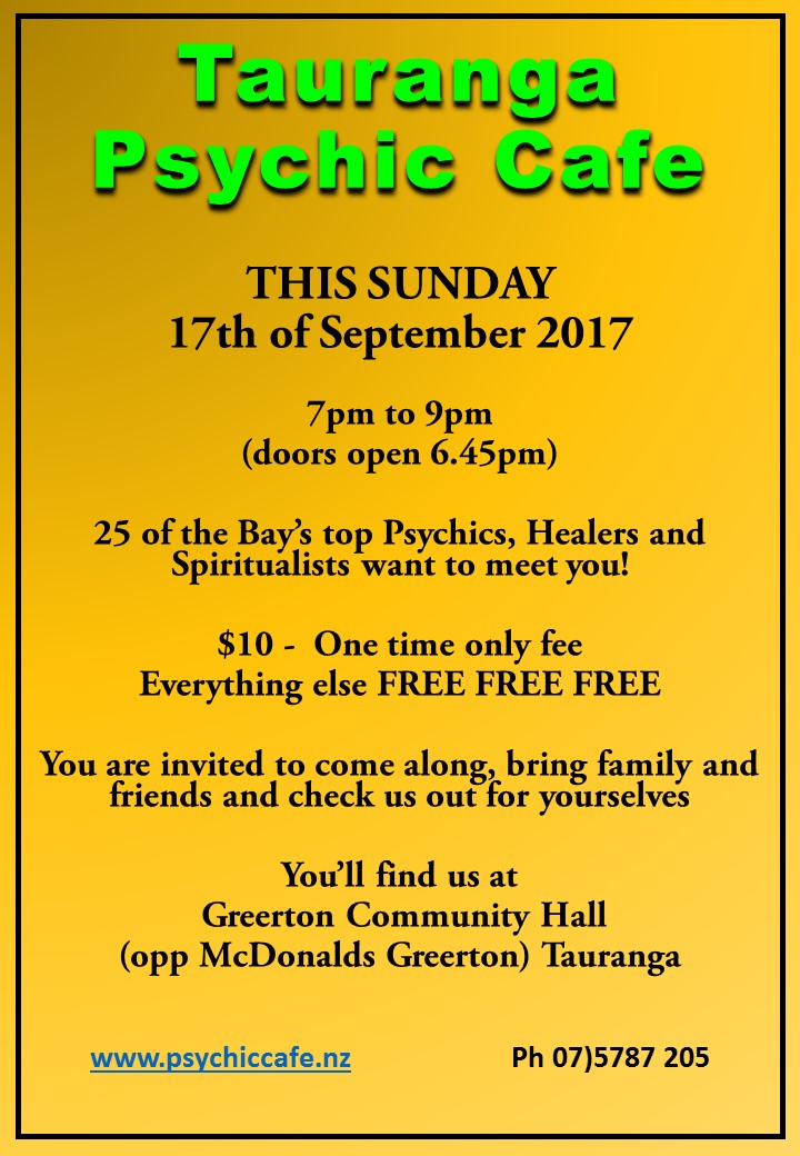 Read more about the article Psychic Cafe Spectacular this Sunday, 17th September!!!