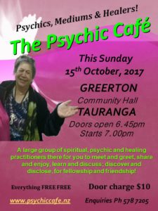 Read more about the article Tauranga Psychic Cafe Spectacular – Sunday 15th October 2017