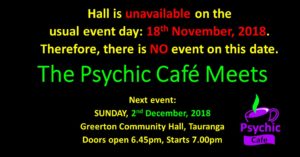 Read more about the article Next Psychic Cafe Meet 2nd December 2018!!!