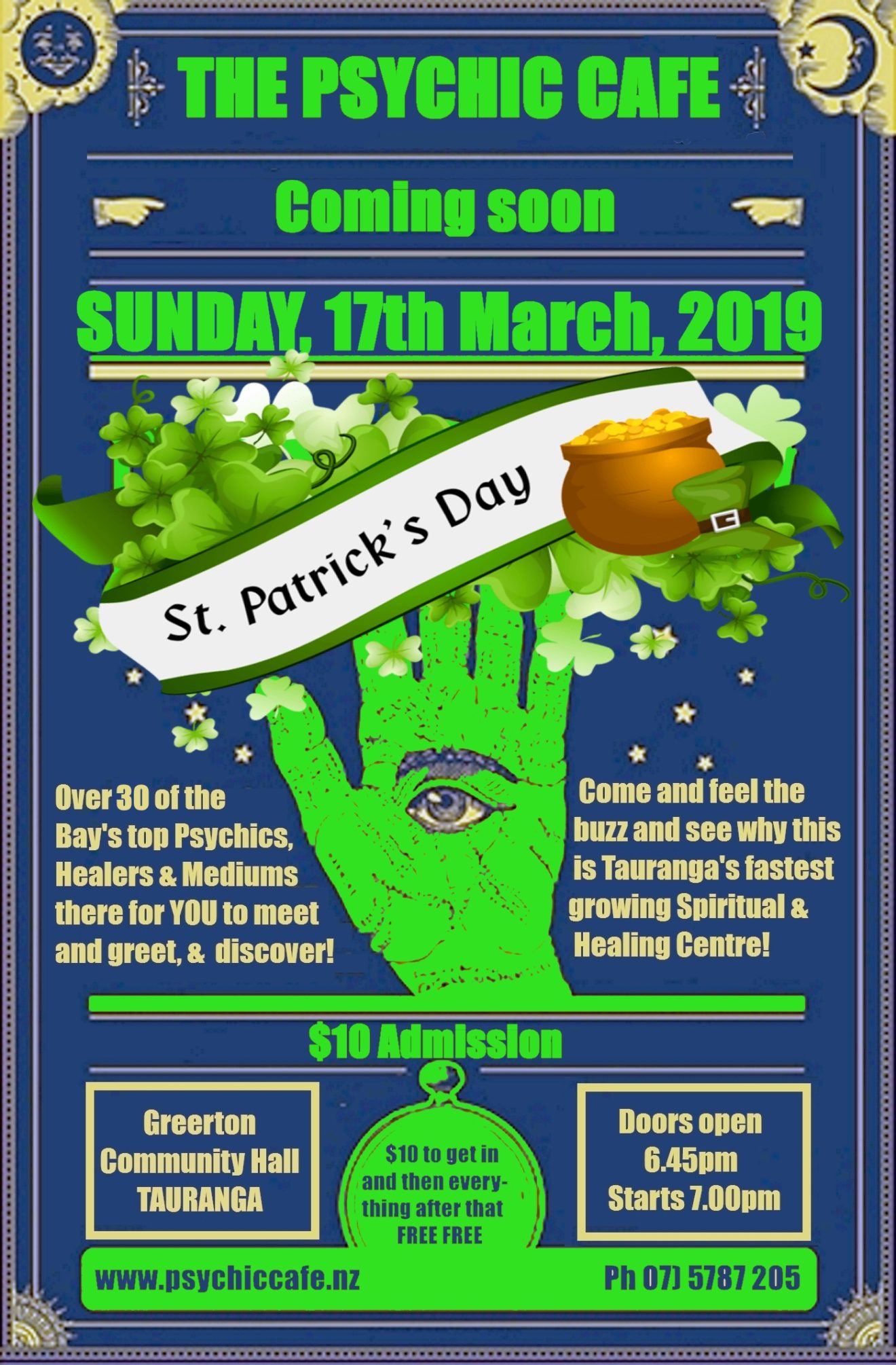 Next Psychic Cafe meets St Paddy's Day - 17th March, 2019!