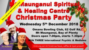 Read more about the article Mt Maunganui Spiritual & Healing Centre Xmas Meet the Mediums