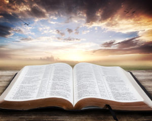 "sunset With Open Bible"